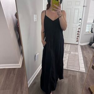 Buck Mason Elegant Deep Navy Maxi Dress